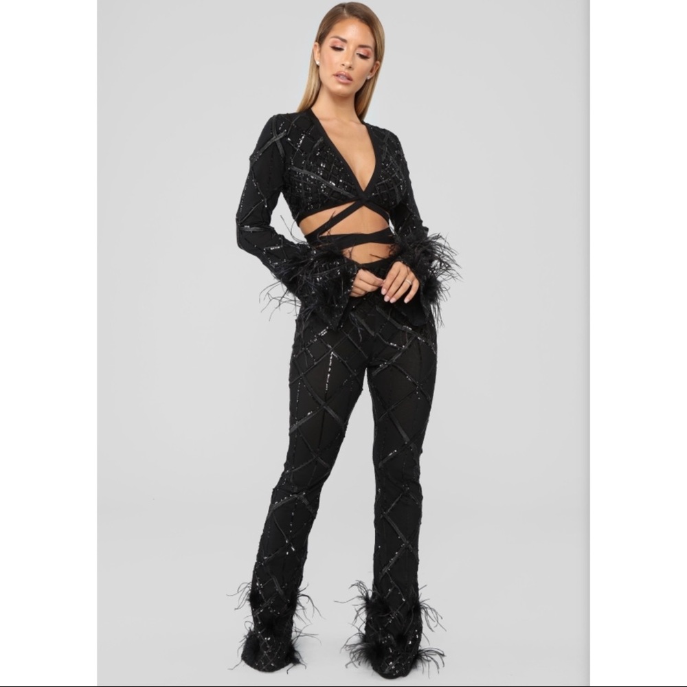 FASHION NOVA Dance With Me Sequin Pant SET